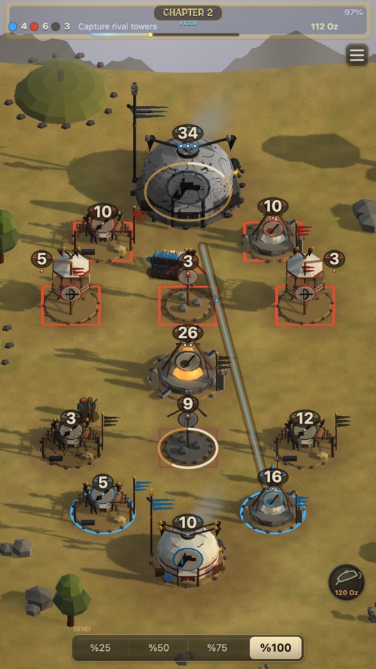 Blue and red armies fight among Gökbörü towers in chapter 2